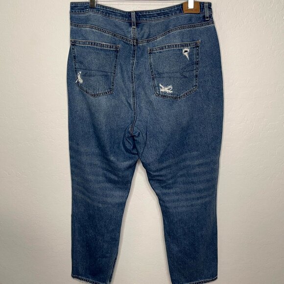 American Eagle Comfort Stretch Waistband Distressed Mom Jean Size 18 Regular #51 - Picture 8 of 8